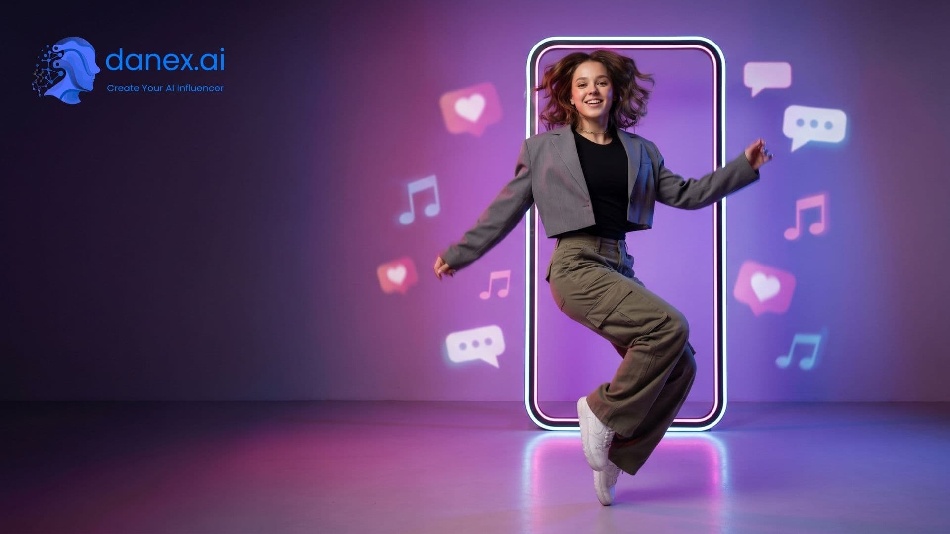 AI influencer dance video - create TikTok-style trend content with reference clips